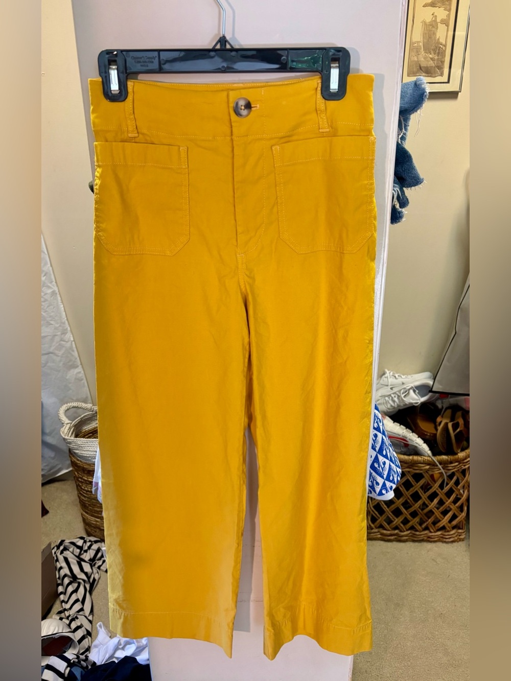 Anthropologie Maeve Colette Mustard Yellow Cropped Pants Size 25